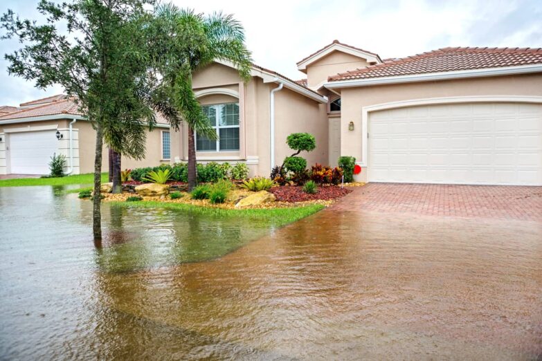 Hurricane damage on Florida home
